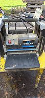 Front view showing Delta logo, 12-1/2" Portable Planer label, infeed table
