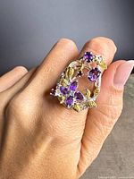 Ring on hand showing scale and design details