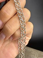 close-up of sterling silver chain links