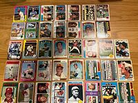 Full lot overview of all cards laid out on table