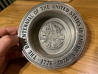 Top view showing full text and central design