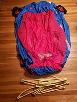 Fabric portion of car-shaped bed tent laid flat