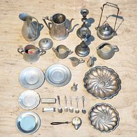 Full layout showing all pewter and metal items