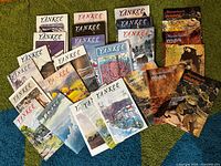 Group shot of all Yankee and Massachusetts Wildlife magazines spread on floor