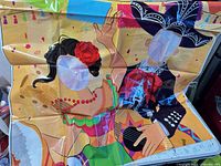 Folded mariachi plastic backdrop showing design detail