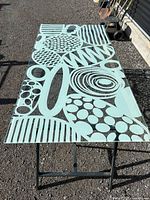 Full view of patterned glass dining table top