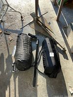 Anchor, two fenders, flex pole on ground