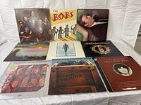 All nine LPs laid out front covers visible
