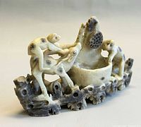 Full front view of soapstone carving