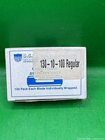 Top view of sealed U.S. Blades 100-pack box