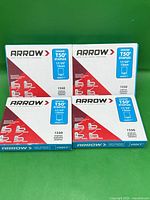 Front view of four Arrow T50 staple boxes