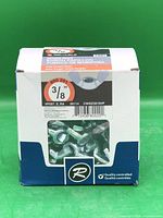 Front of sealed Reliable box with window displaying wing nuts