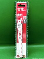 Front view of sealed Milwaukee Sawzall 5-pack blades