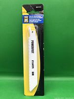 Front view of sealed package showing five blades on card