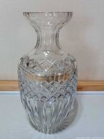 Full front view of cut crystal vase