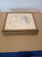 Closed jewelry box showing painted scene under glass