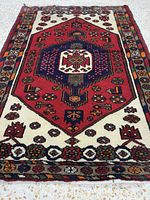Full view of Zanjan rug showing overall design and dimensions