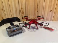 Drone, controller and spare blades overview