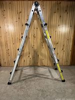 Full view of ladder set in A-frame configuration