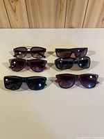 All six pairs laid out in two rows