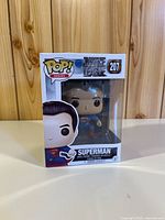 Front view of boxed Funko Pop Superman #207