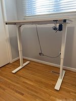 Desk at raised position showing full frame