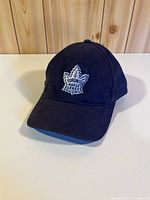 Front view showing embroidered Toronto Maple Leafs logo