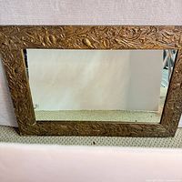 Full view of copper framed mirror