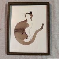 Full view of framed cat print