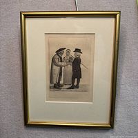 Full view of framed print showing frame, mat and artwork