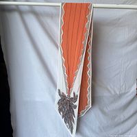 Full length of scarf draped to show design and dimensions