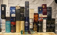 Front view of all whisky containers