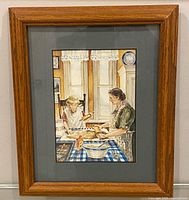 Full view of framed print with mat and frame