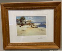 Front view of framed Gene Rizzo watercolour painting