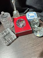 Group shot showing all seven pieces together on tabletop