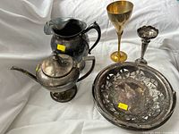 Group view showing all five metal items