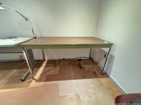 Full view of desk front and top