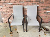 Front view of both mesh patio chairs