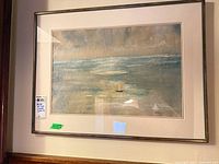 Front view of framed watercolor showing full artwork, mat and frame