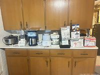 All appliances lined on countertop