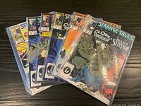 All six bagged Strange Tales issues fanned out
