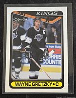 Card front showing Wayne Gretzky in Kings uniform