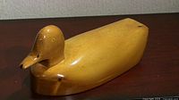 Full view of carved wooden duck decoy