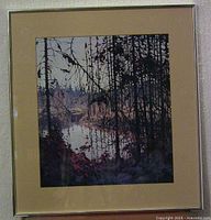 Framed “Northern River” print showing full frame, mat and glass