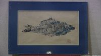 Full view of matted Gyotaku fish print