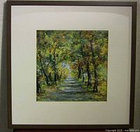 Front view of framed painting showing entire artwork and frame