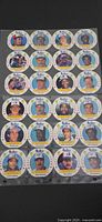 Front view of full sheet showing 20 round Hostess baseball cards