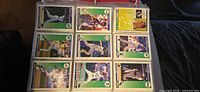 Nine 1992 Score baseball cards visible in plastic page