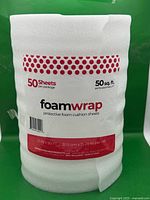 Full roll showing label and foam sheets