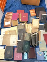 Overview of full lot showing mix of books, pamphlets and documents